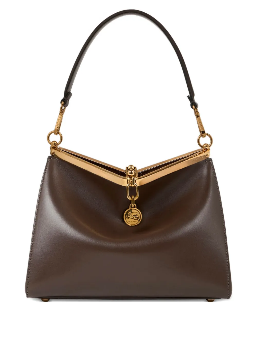 ETRO Vela leren schoudertas Bruin