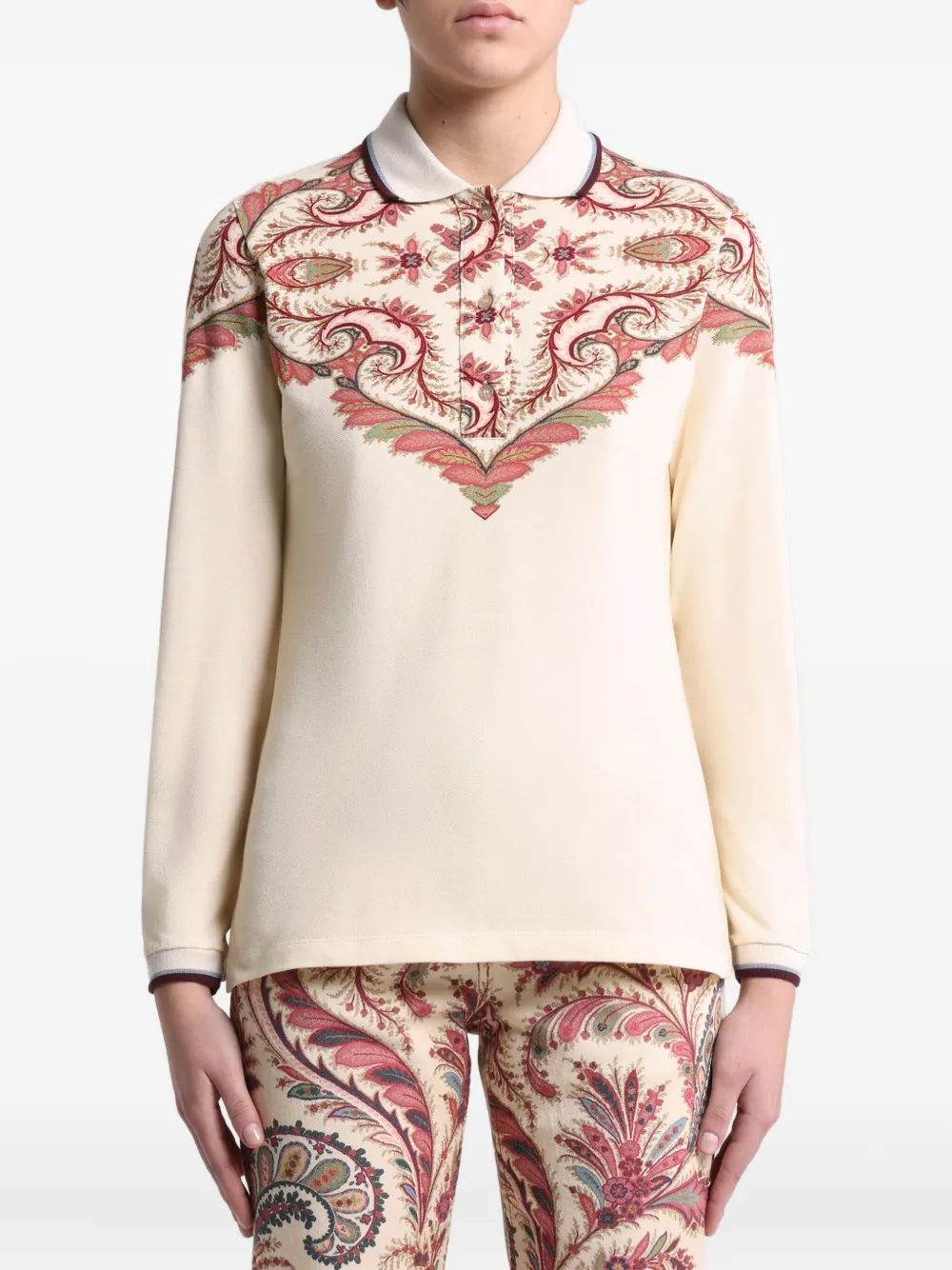 ETRO Poloshirt met paisley-print - Wit