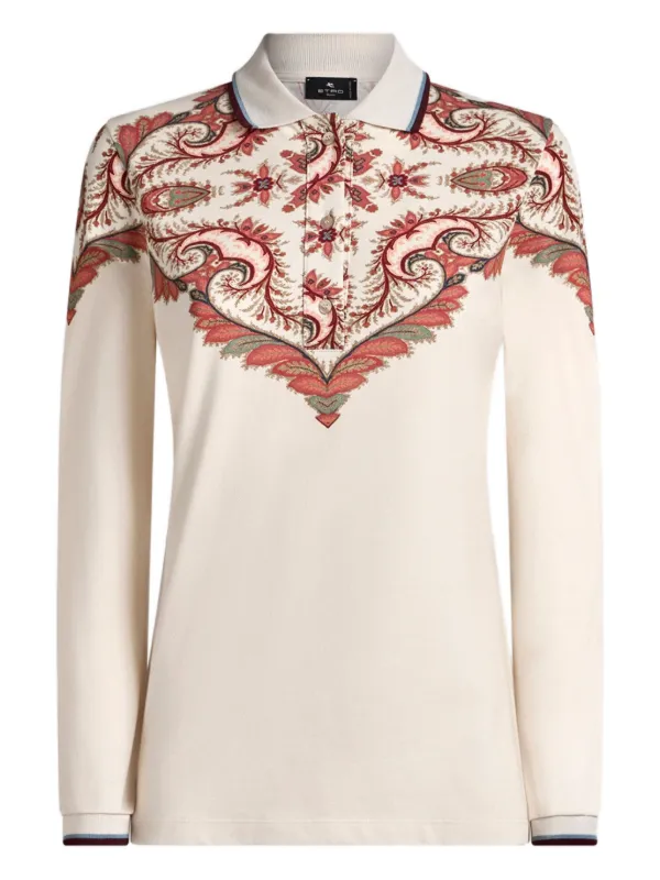 Etro Paisley-print Polo Shirt in White