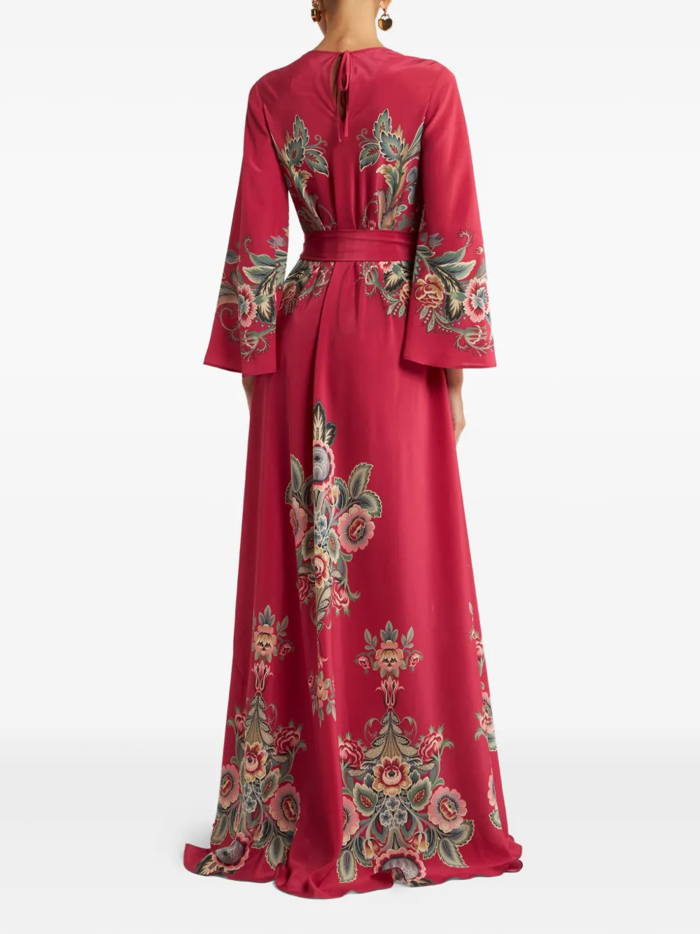 ETRO paisley-print belted maxi dress Rood