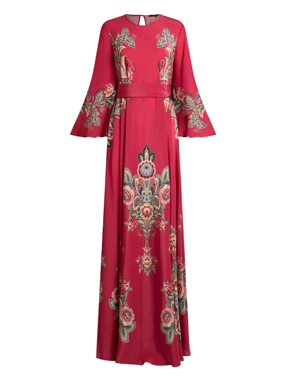 ETRO paisley-print belted maxi dress Rood
