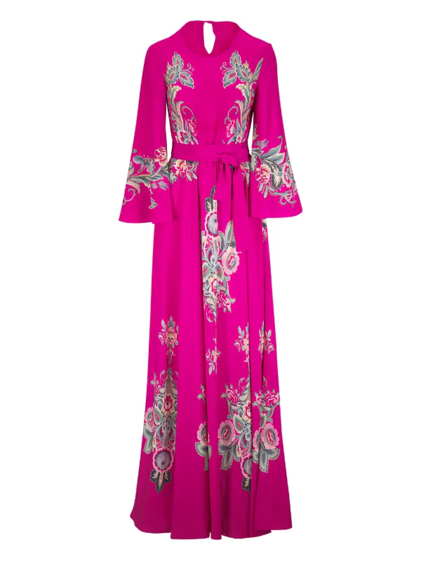 ETRO Printed Belted Maxi Dress | Red | FARFETCH