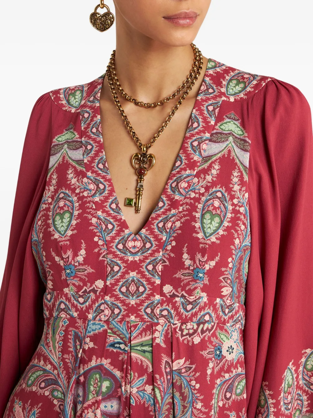 ETRO Jurk met paisley-print Rood