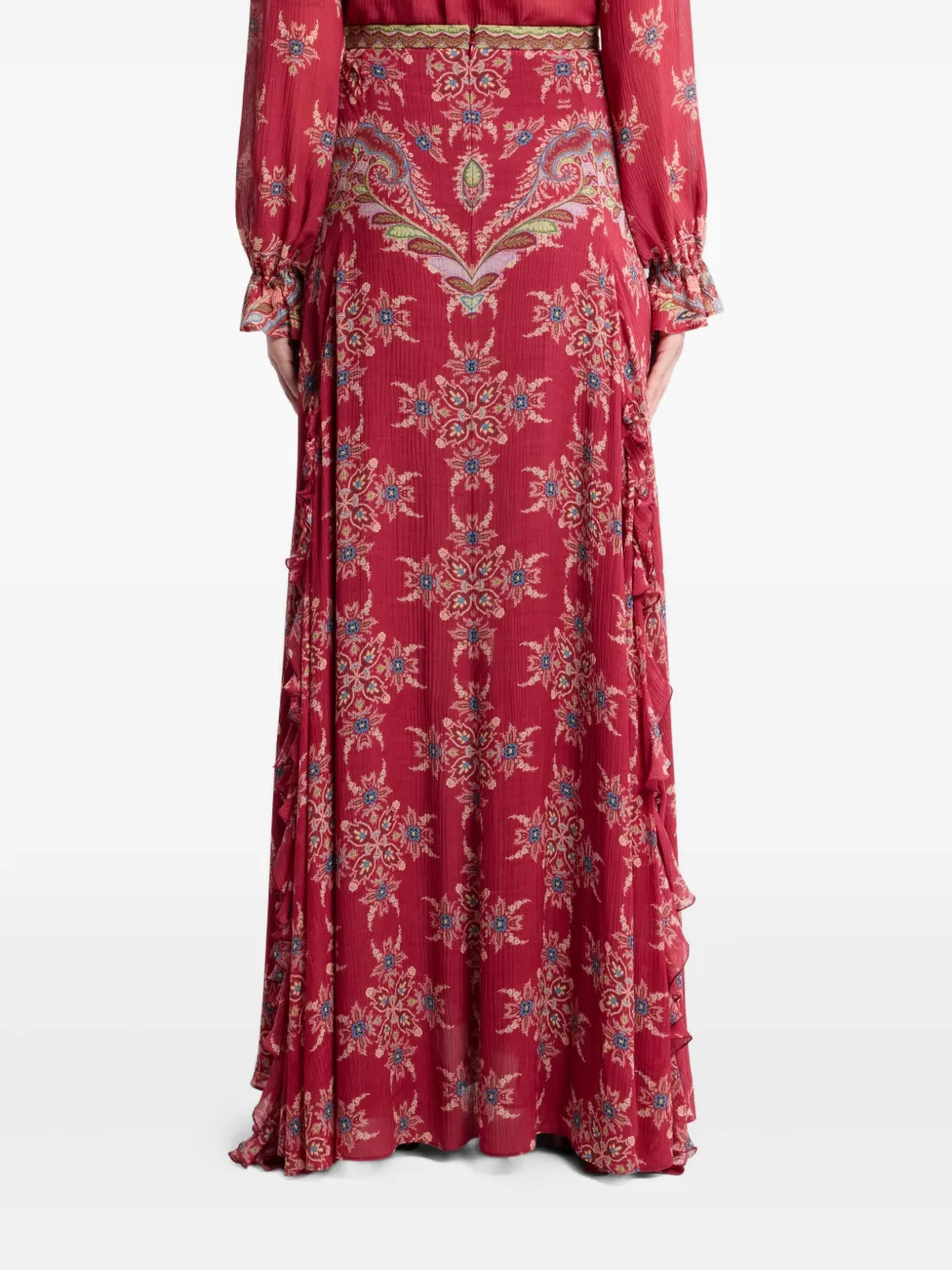 ETRO High waist rok met paisley-print Rood