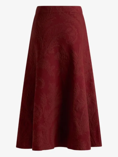 ETRO жаккардовая юбка миди с узором пейсли
