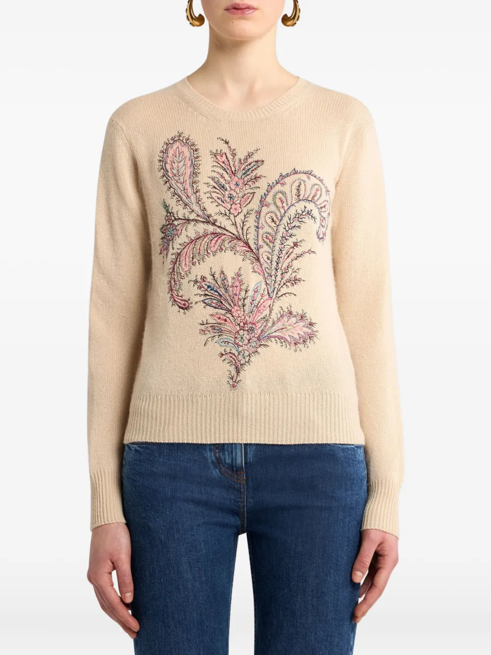 ETRO Trui met paisley-jacquard Beige