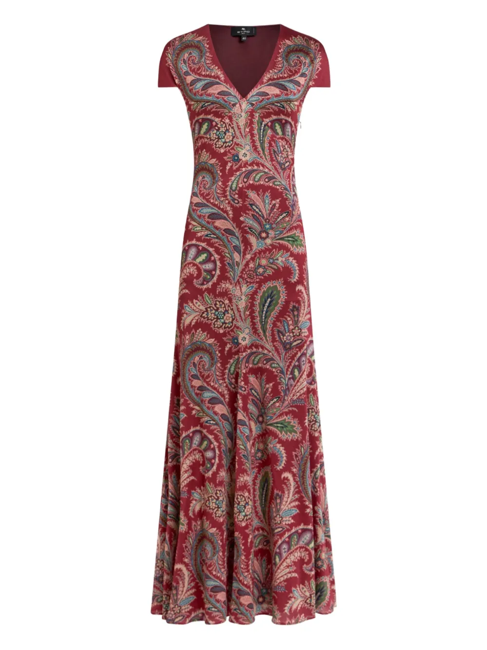 ETRO Maxi-jurk met paisley-print en korte mouwen Rood