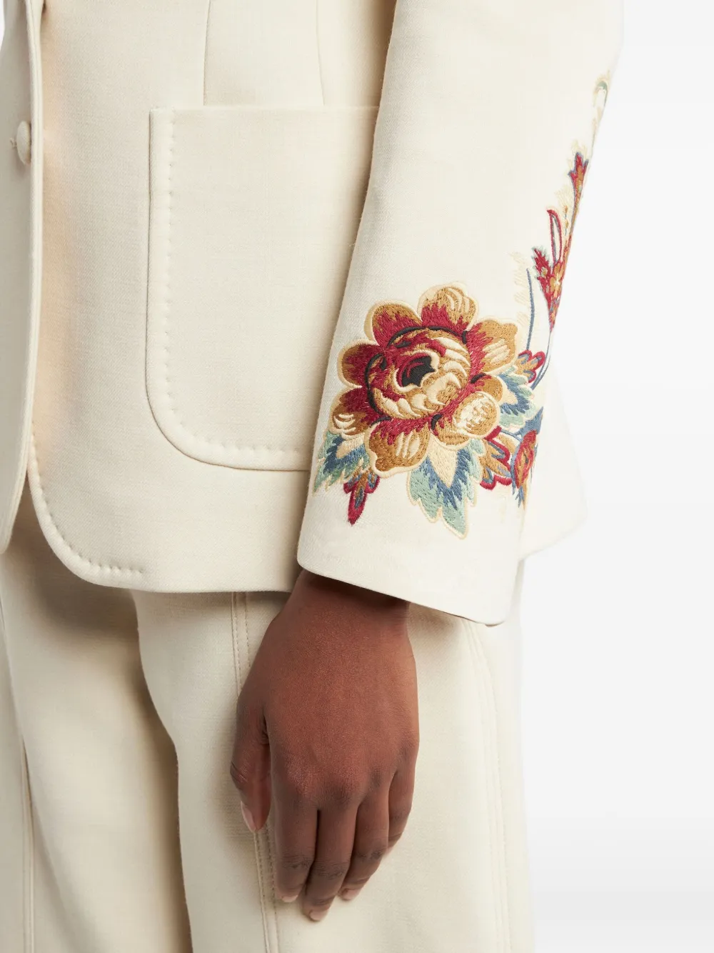 ETRO floral-embroidered blazer Beige