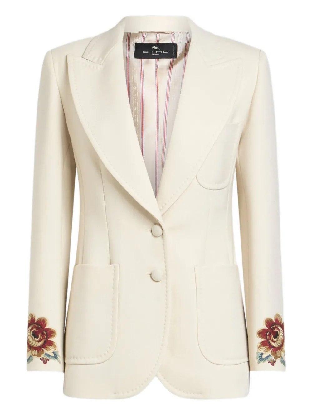 ETRO floral-embroidered blazer Beige