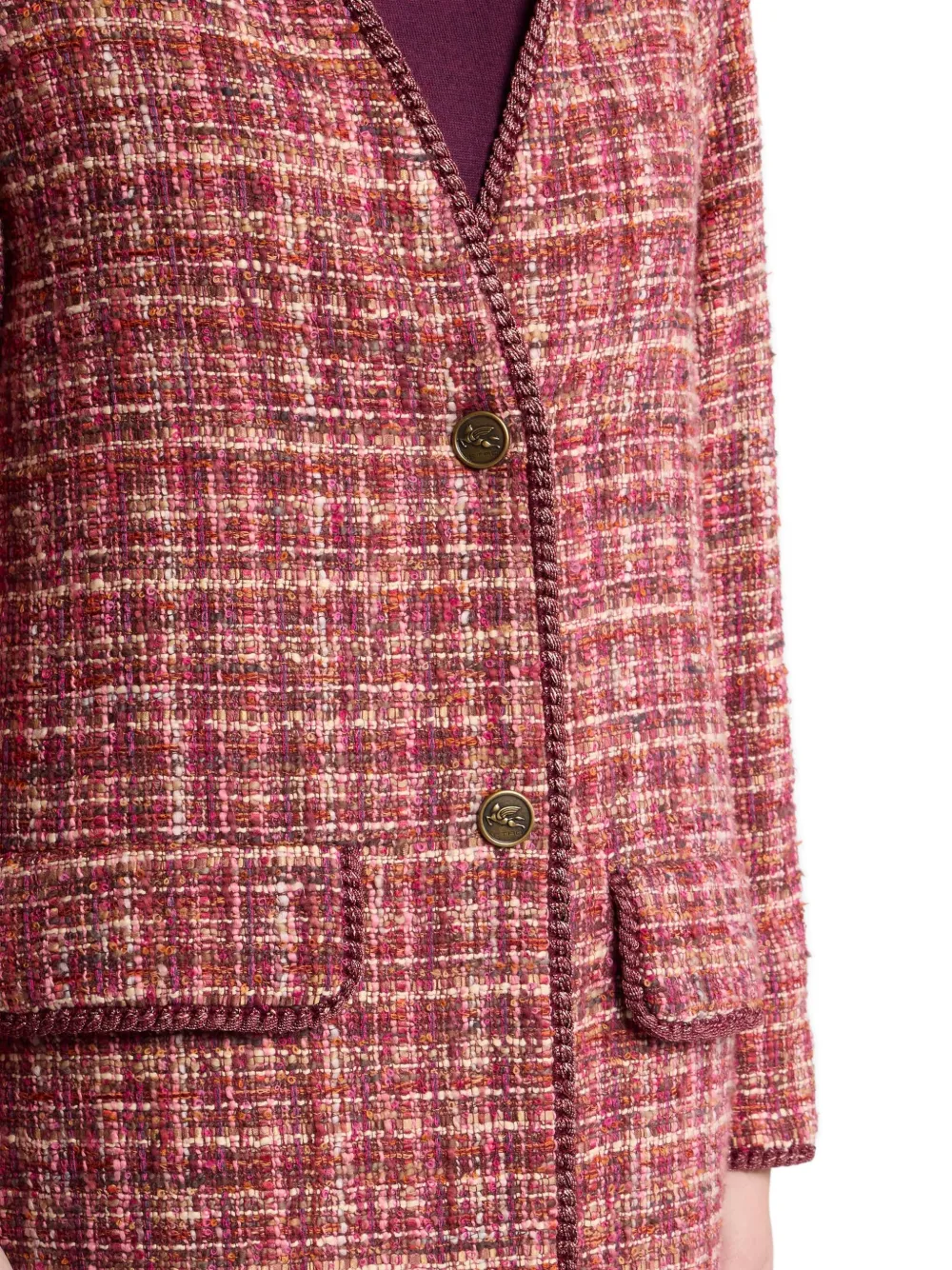 ETRO Tweed jas Rood