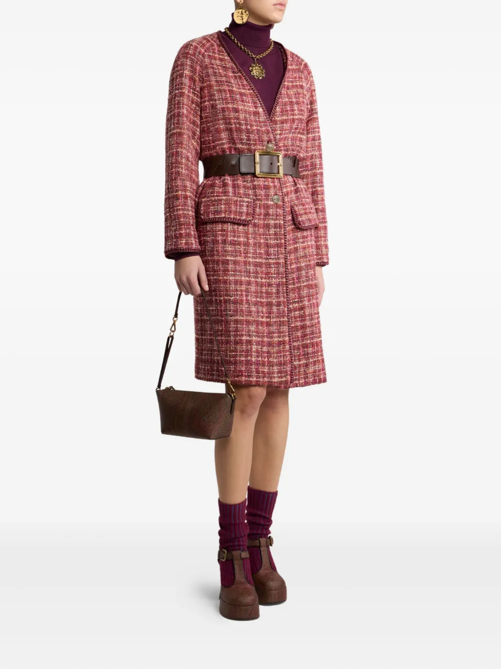 ETRO Tweed jas Rood