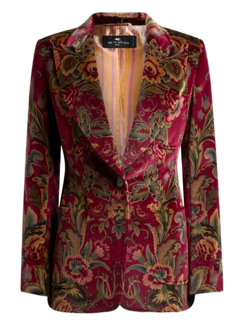 ETRO Blazer aus Samt mit Blumen