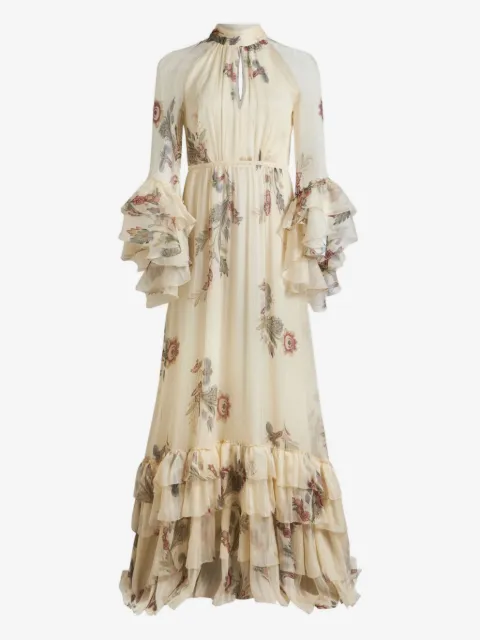 ETRO floral ruffled silk dress