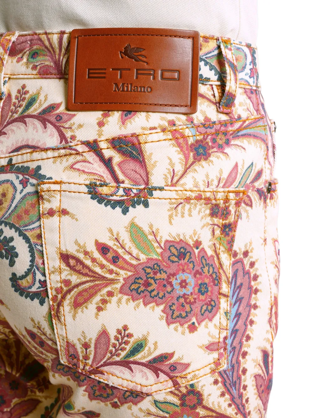 ETRO Jeans met paisley-print Beige