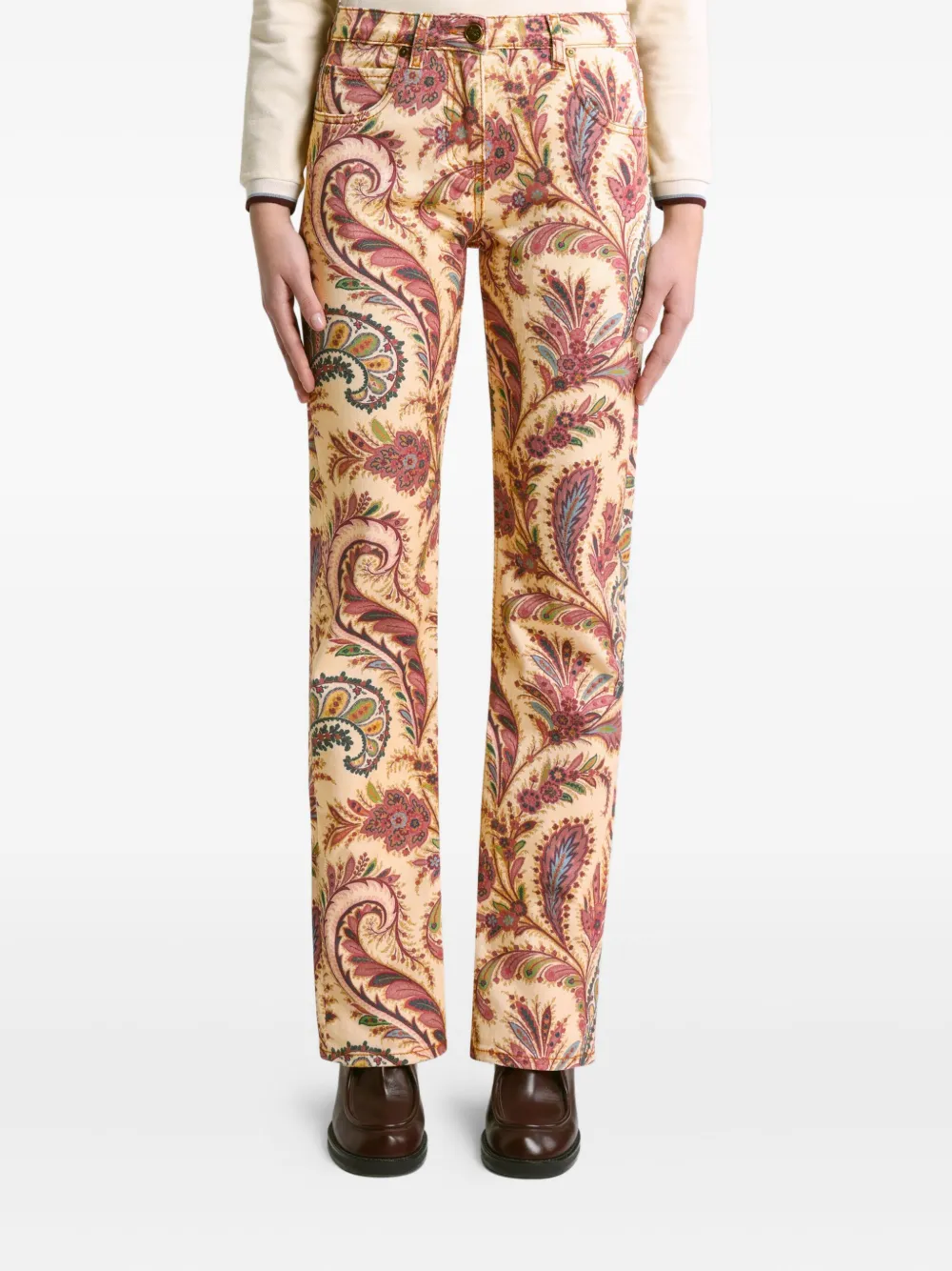 ETRO Jeans met paisley-print Beige