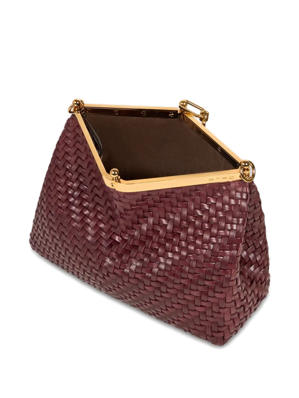 ETRO Vela geweven leren schoudertas Rood