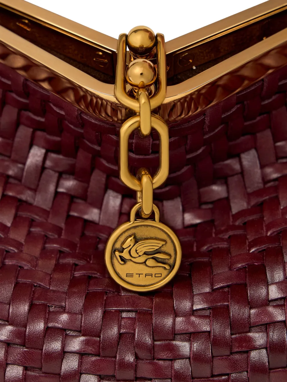 ETRO Vela geweven leren schoudertas Rood