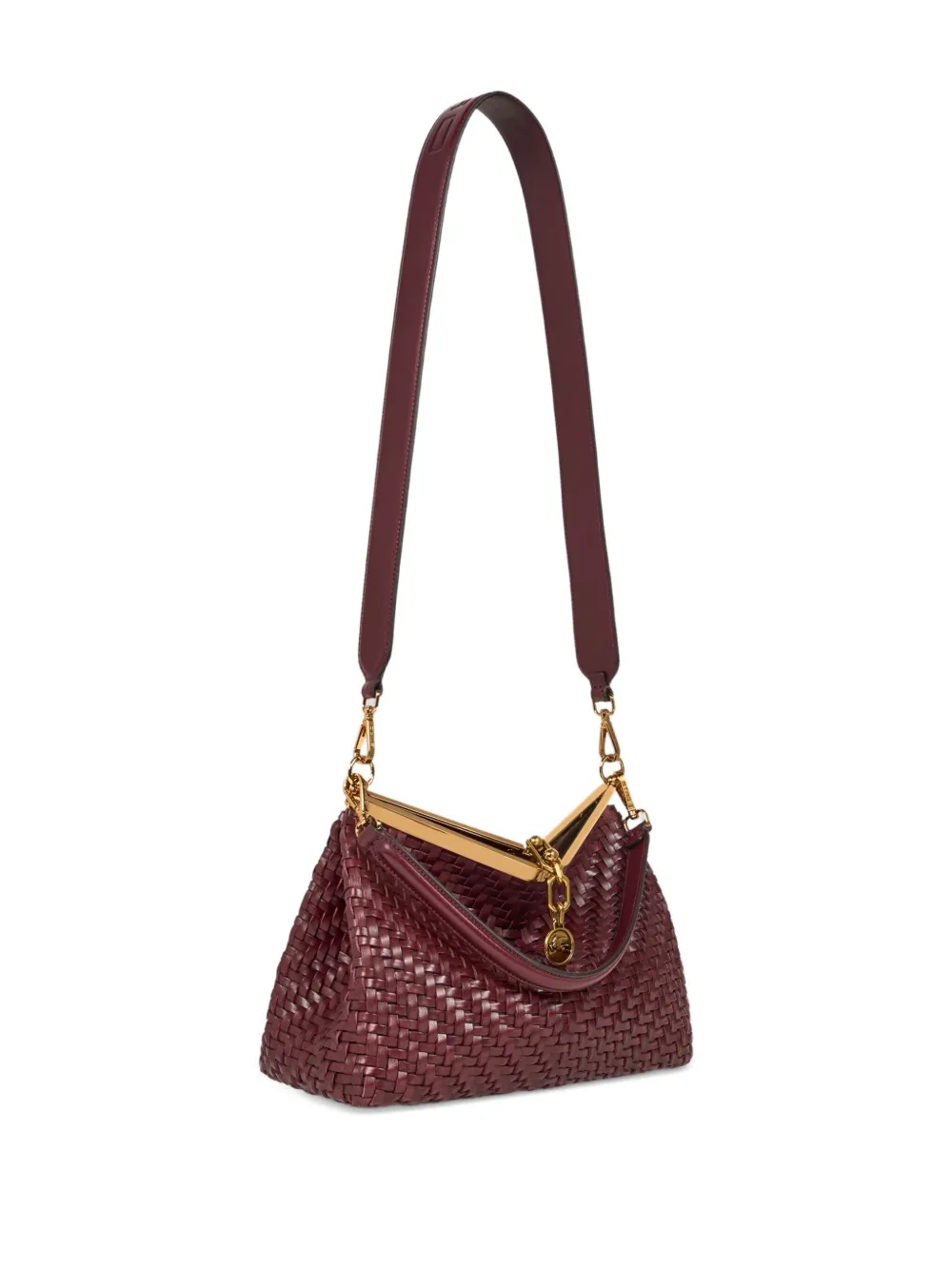 ETRO Vela geweven leren schoudertas Rood
