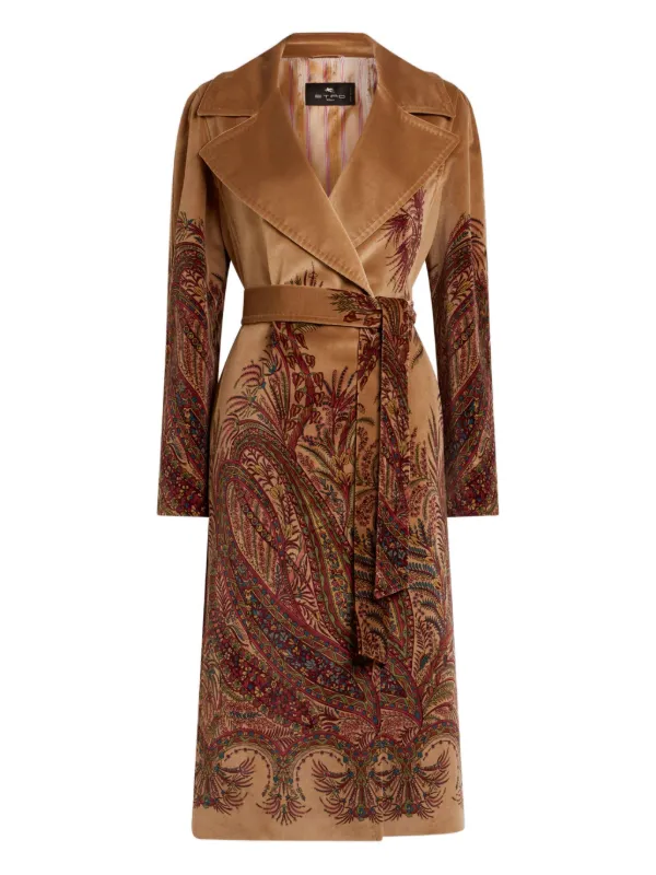 ETRO ペイズリー ベルベットコート | ブラウン | FARFETCH JP ETRO ペイズリー ベルベットコート | ブラウン | FARFETCH JP