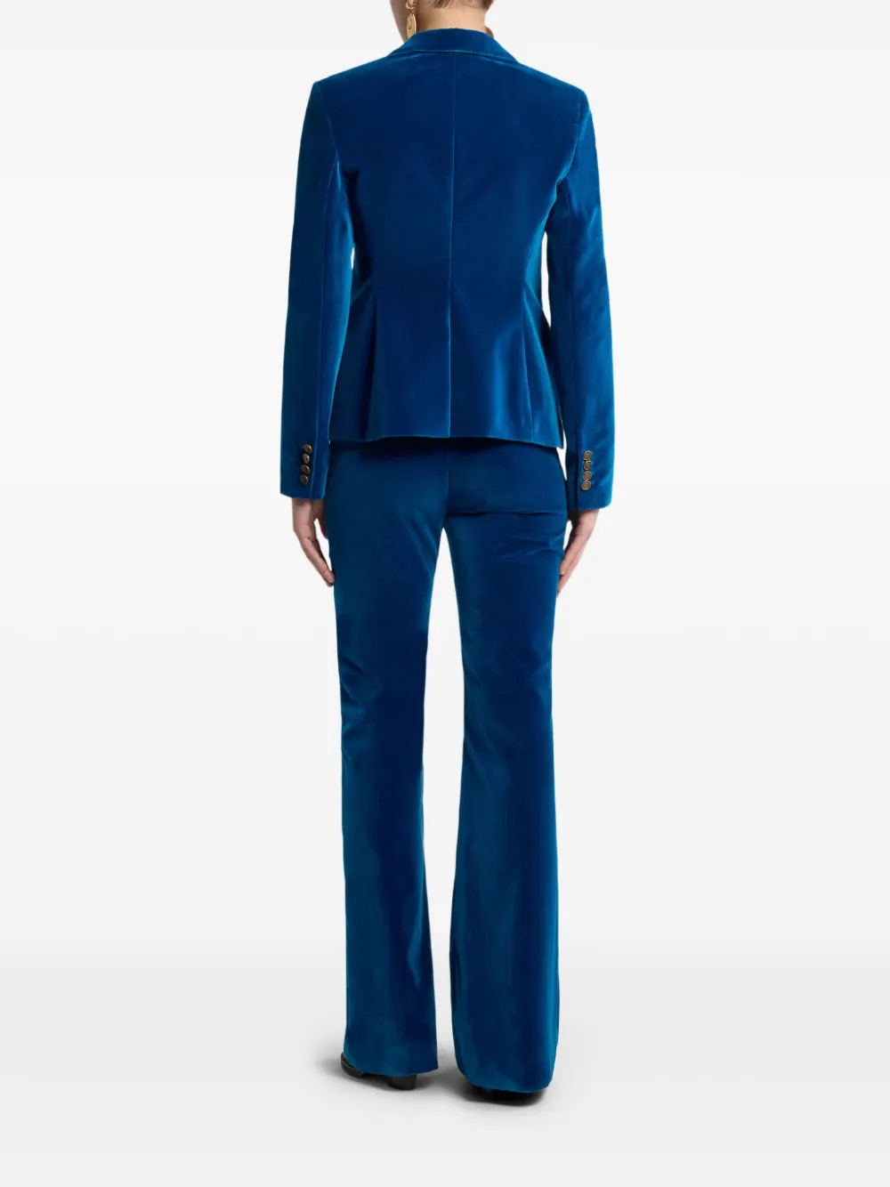 ETRO single-breasted velvet blazer Blauw