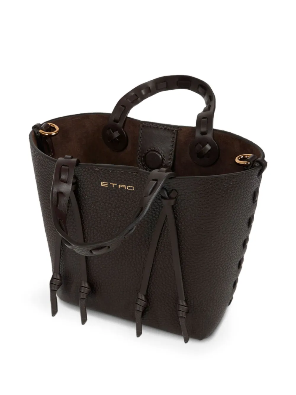ETRO Kleine leren shopper Zwart