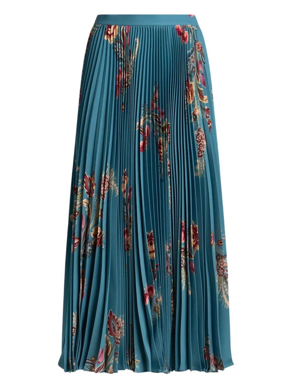 ETRO Plooirok met bloemenprint Blauw