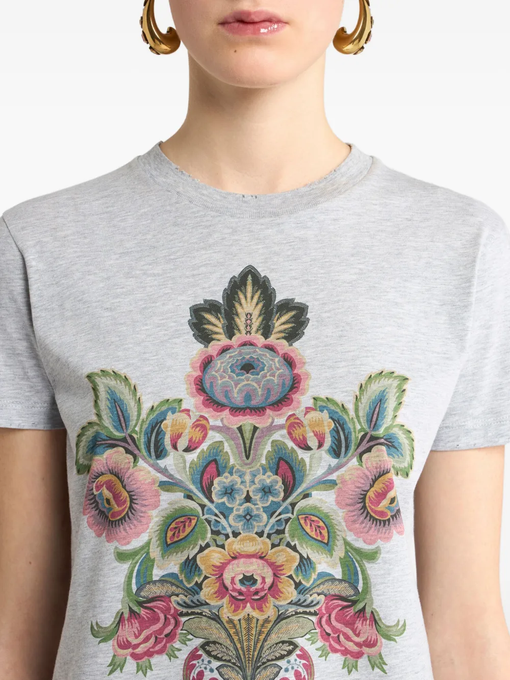 ETRO T-shirt met paisley-print Grijs