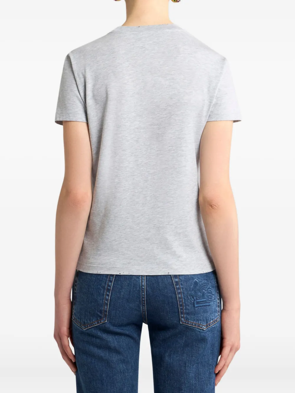 ETRO T-shirt met paisley-print Grijs