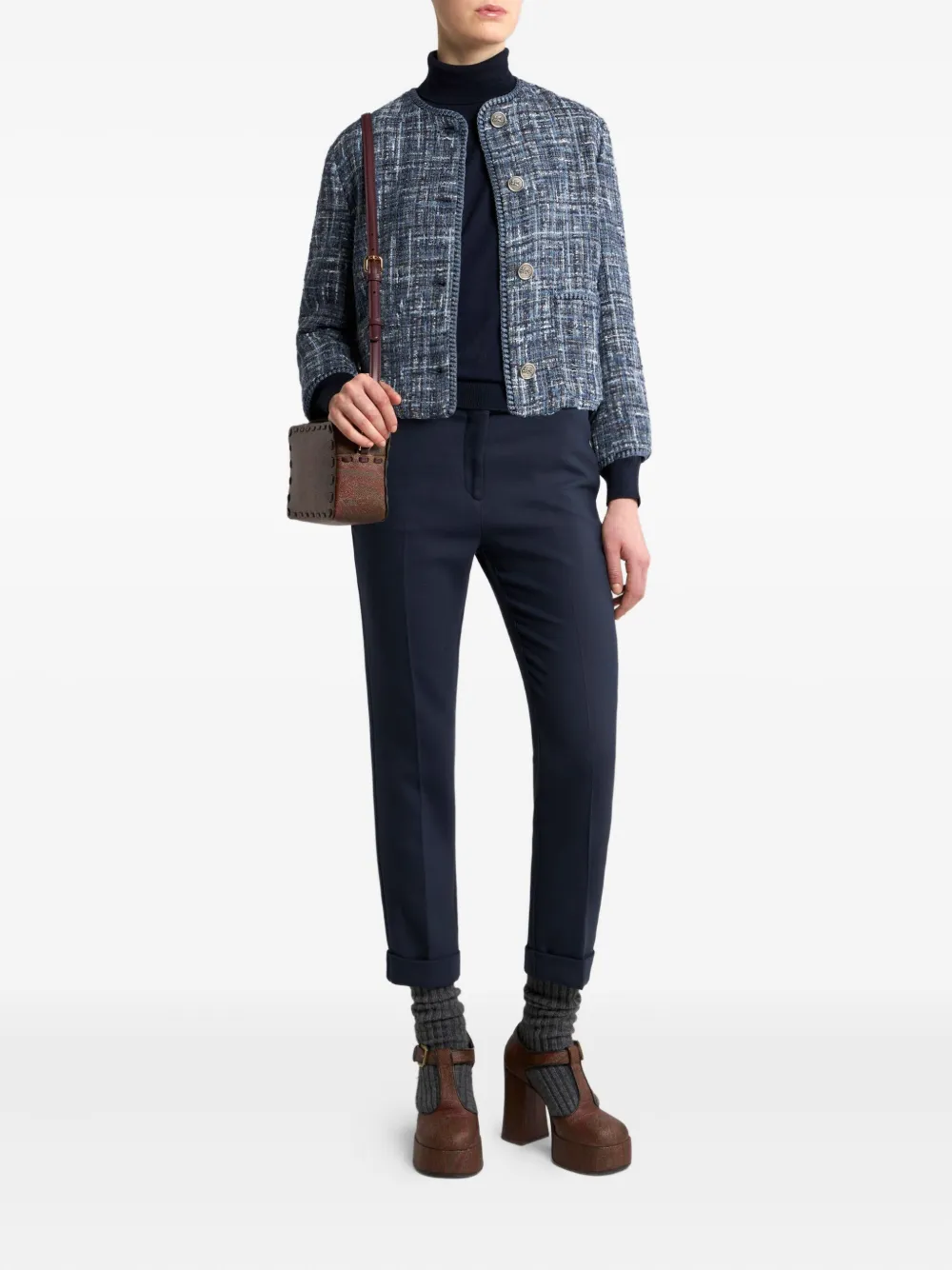 ETRO Jack met logo-knoop Blauw