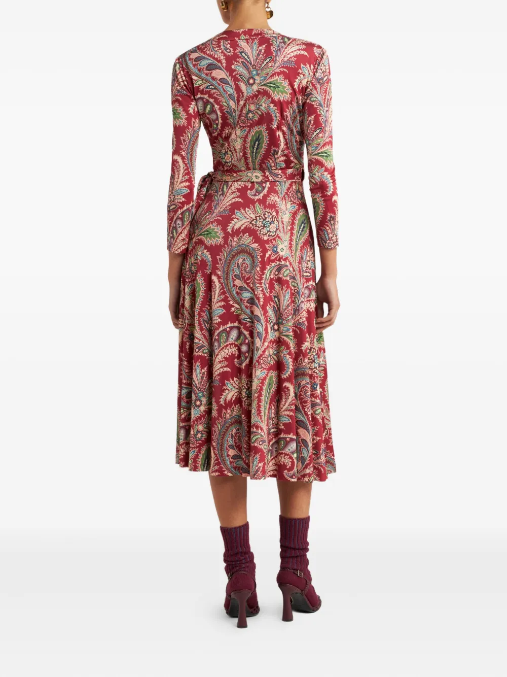 ETRO Wikkeljurk met paisley-print Rood