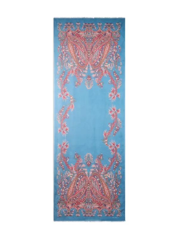 ETRO ペイズリー柄 　ミニスカーフ ETRO ペイズリー スカーフ | ブルー | FARFETCH JP