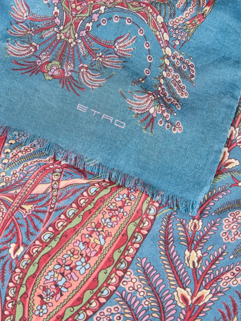 ETRO Sjaal met paisley-print Blauw