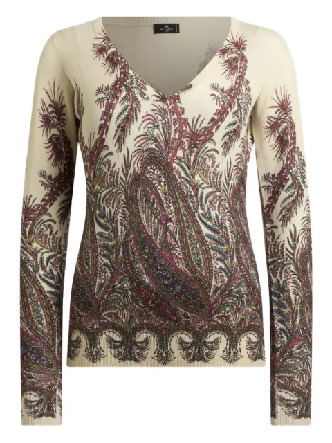 ETRO paisley-print v-neck sweater