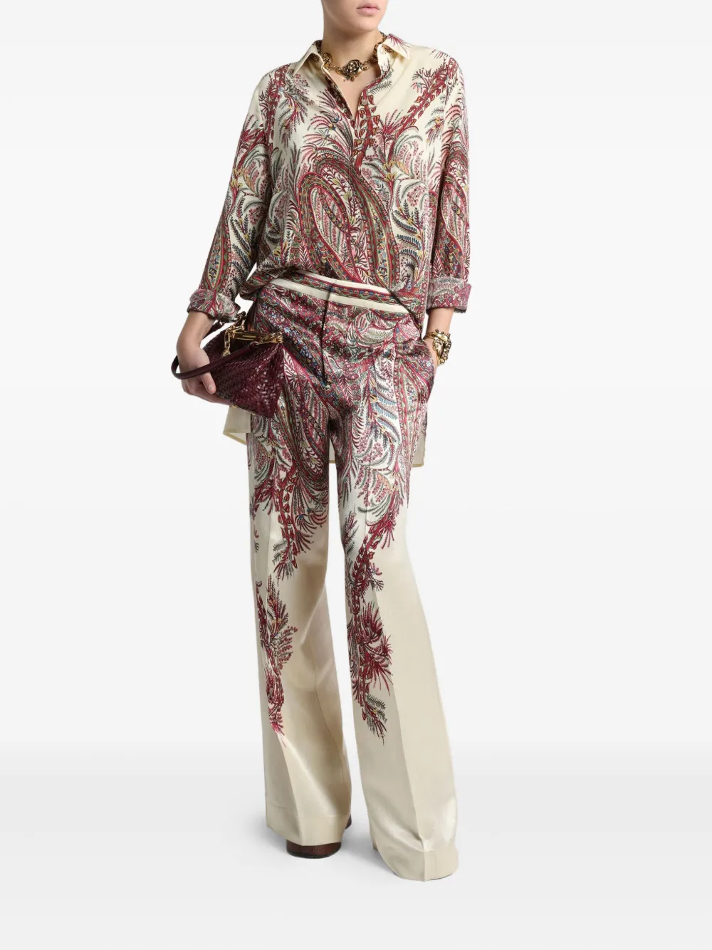 ETRO Broek met paisley-print Rood