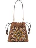 ETRO small beaded-embellished bucket bag - Brown