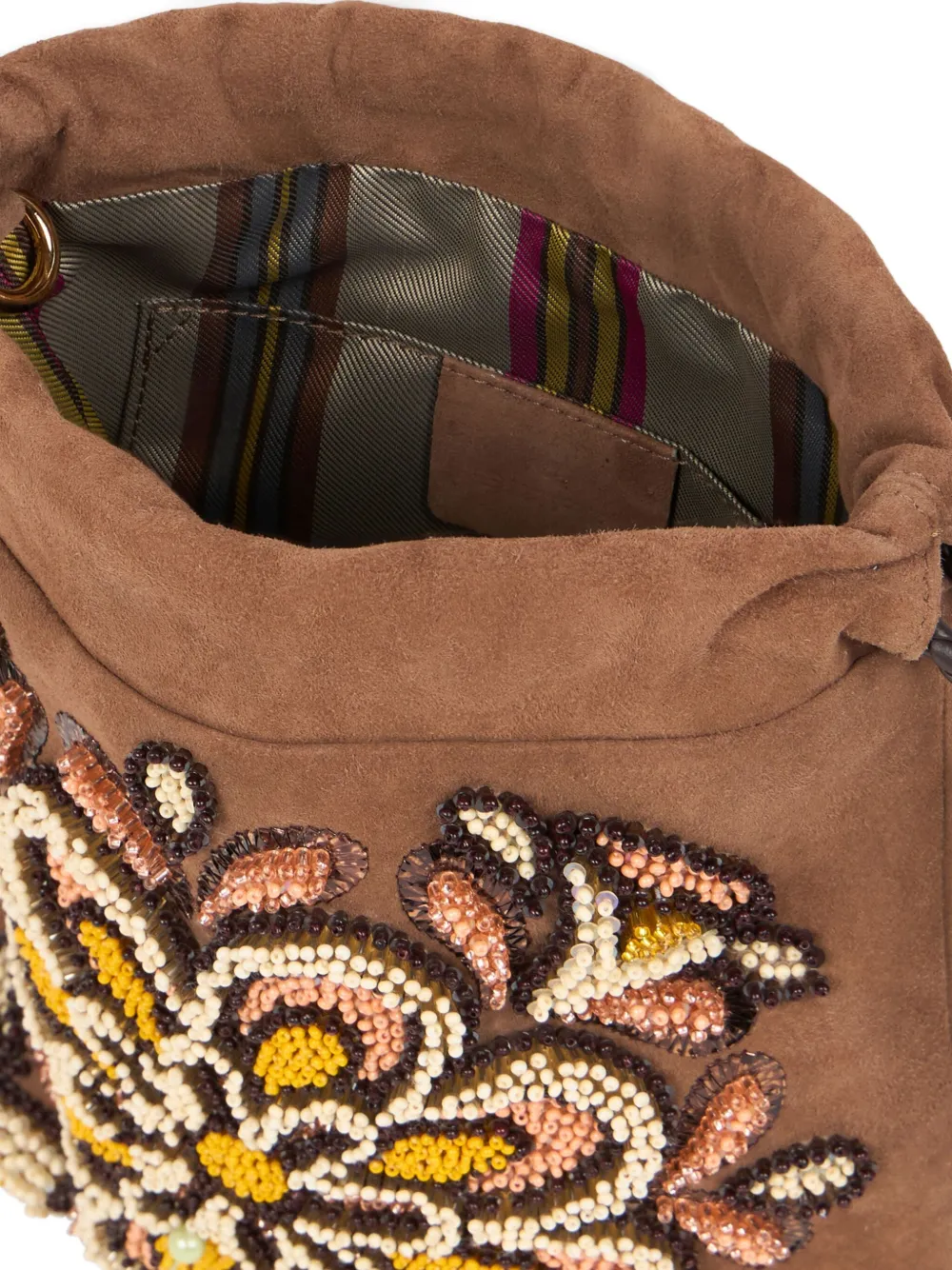 ETRO Kleine bucket-tas verfraaid met kralen Bruin