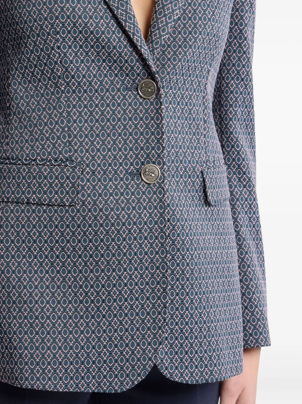 ETRO Blazer met enkele rij knopen Blauw