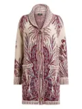 ETRO floral-jacquard button-fastening coat - Red