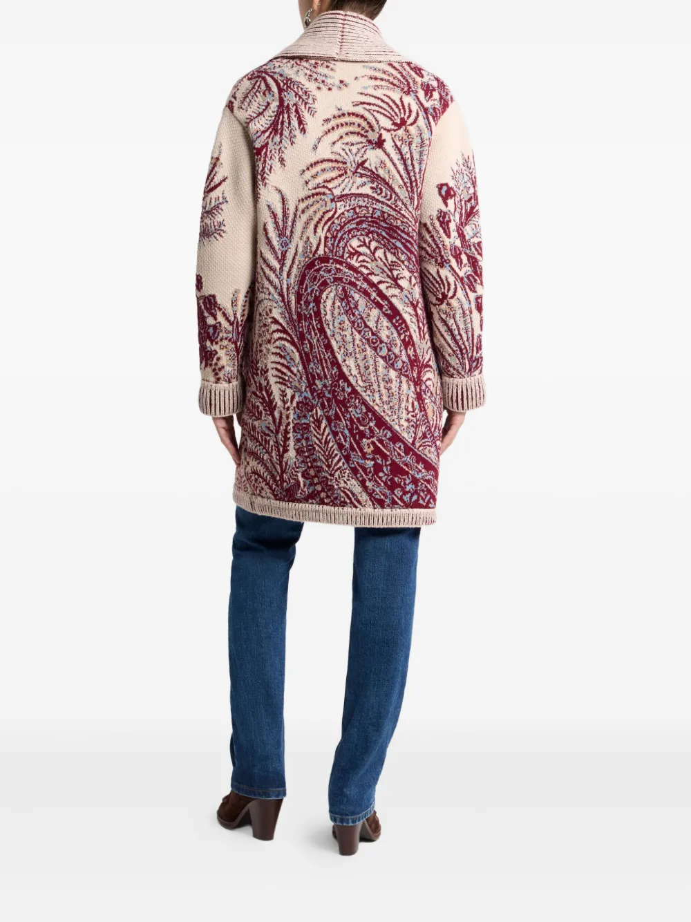 ETRO Jas met knoopsluiting en bloemjacquard Rood