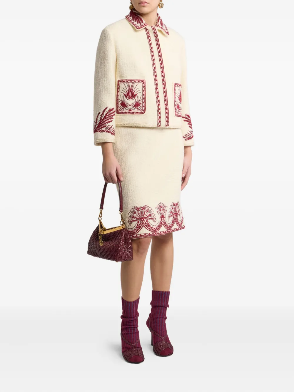 ETRO Tweed jack met bouclé-effect Wit