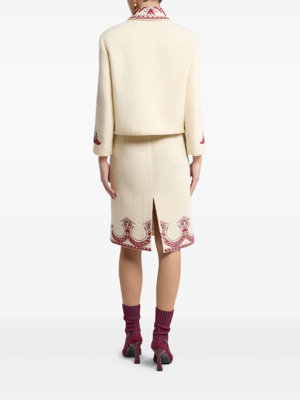 ETRO Tweed jack met bouclé-effect Wit