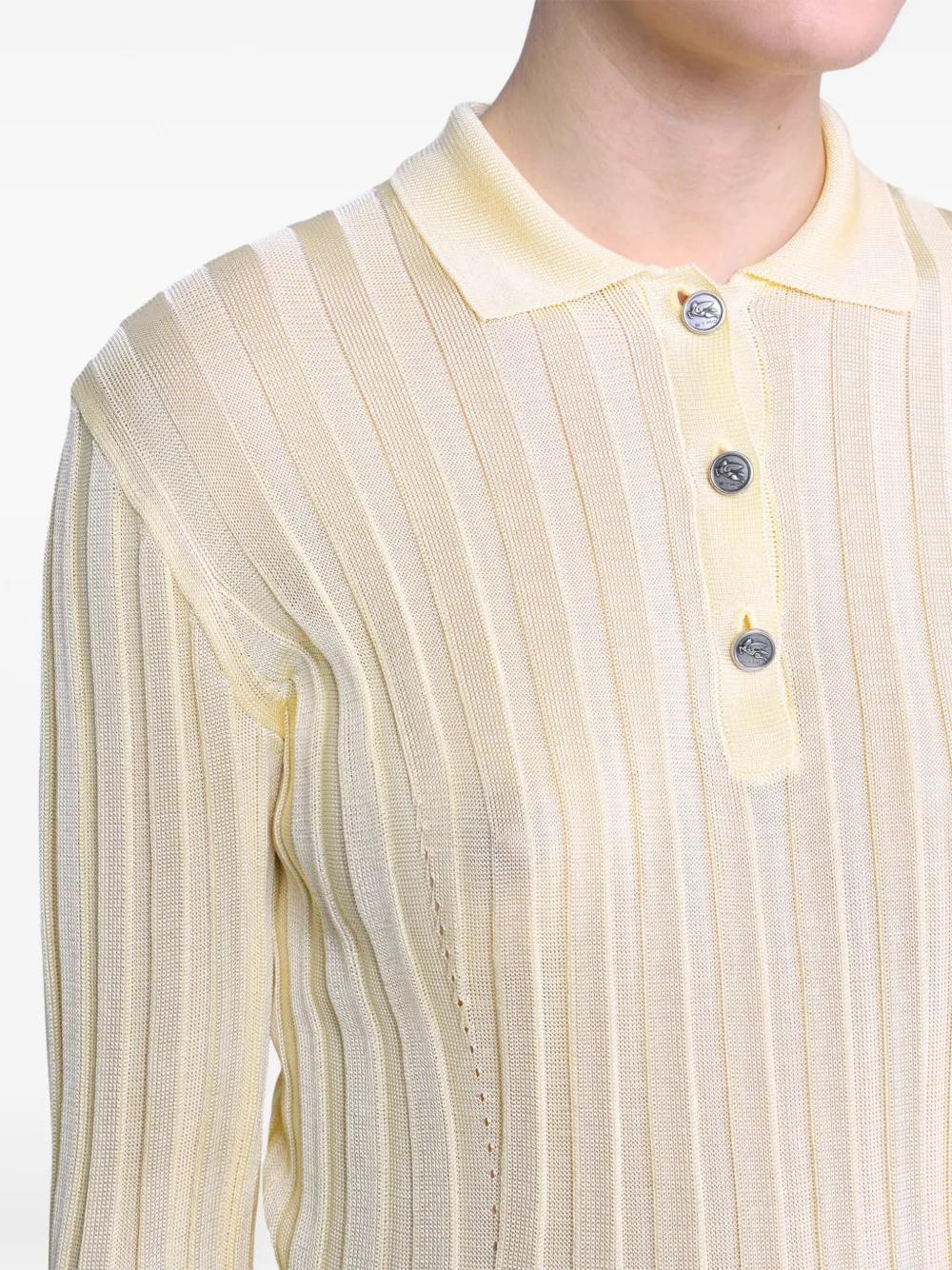 ETRO Geribbeld poloshirt Beige