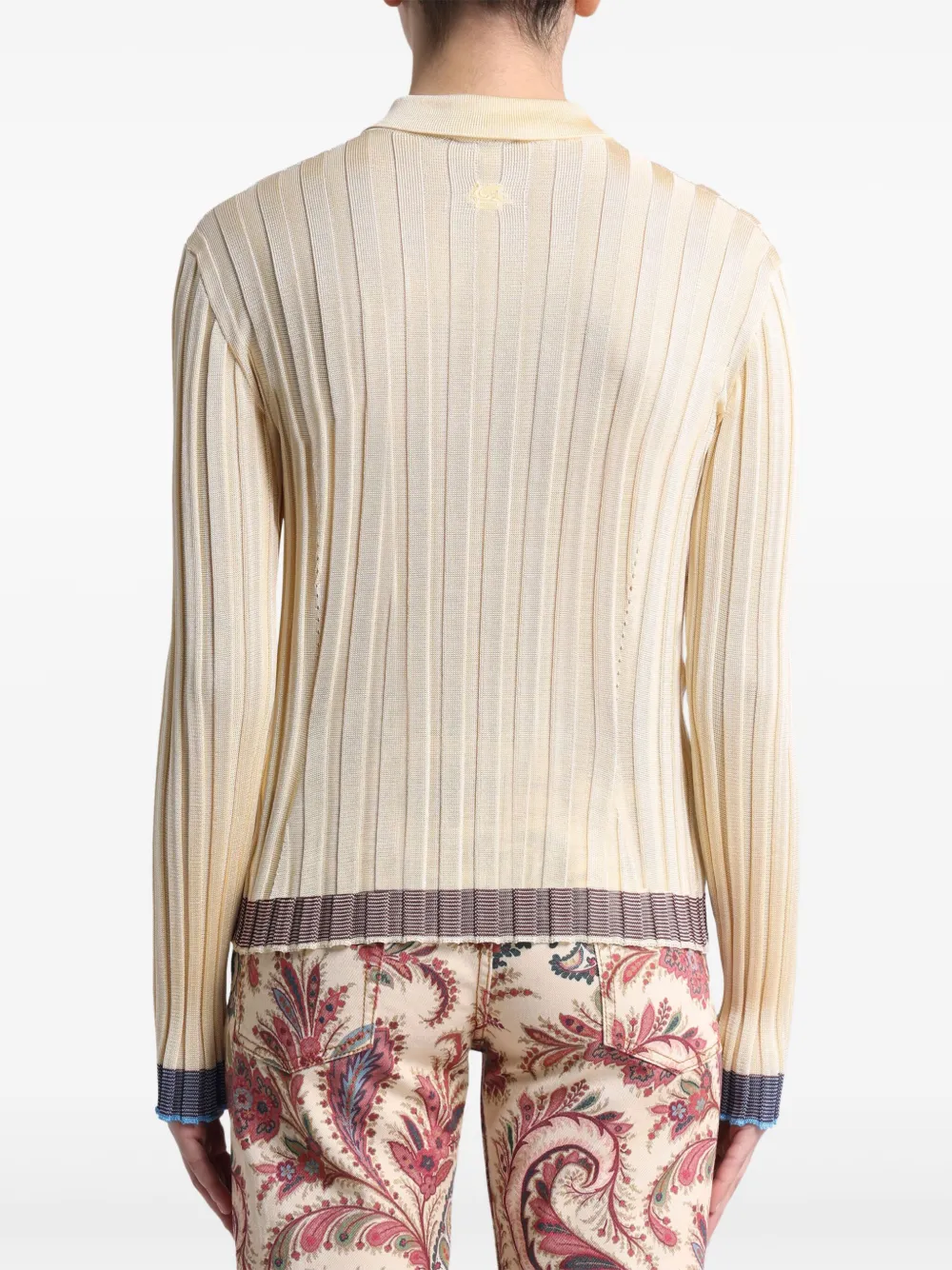 ETRO Geribbeld poloshirt Beige