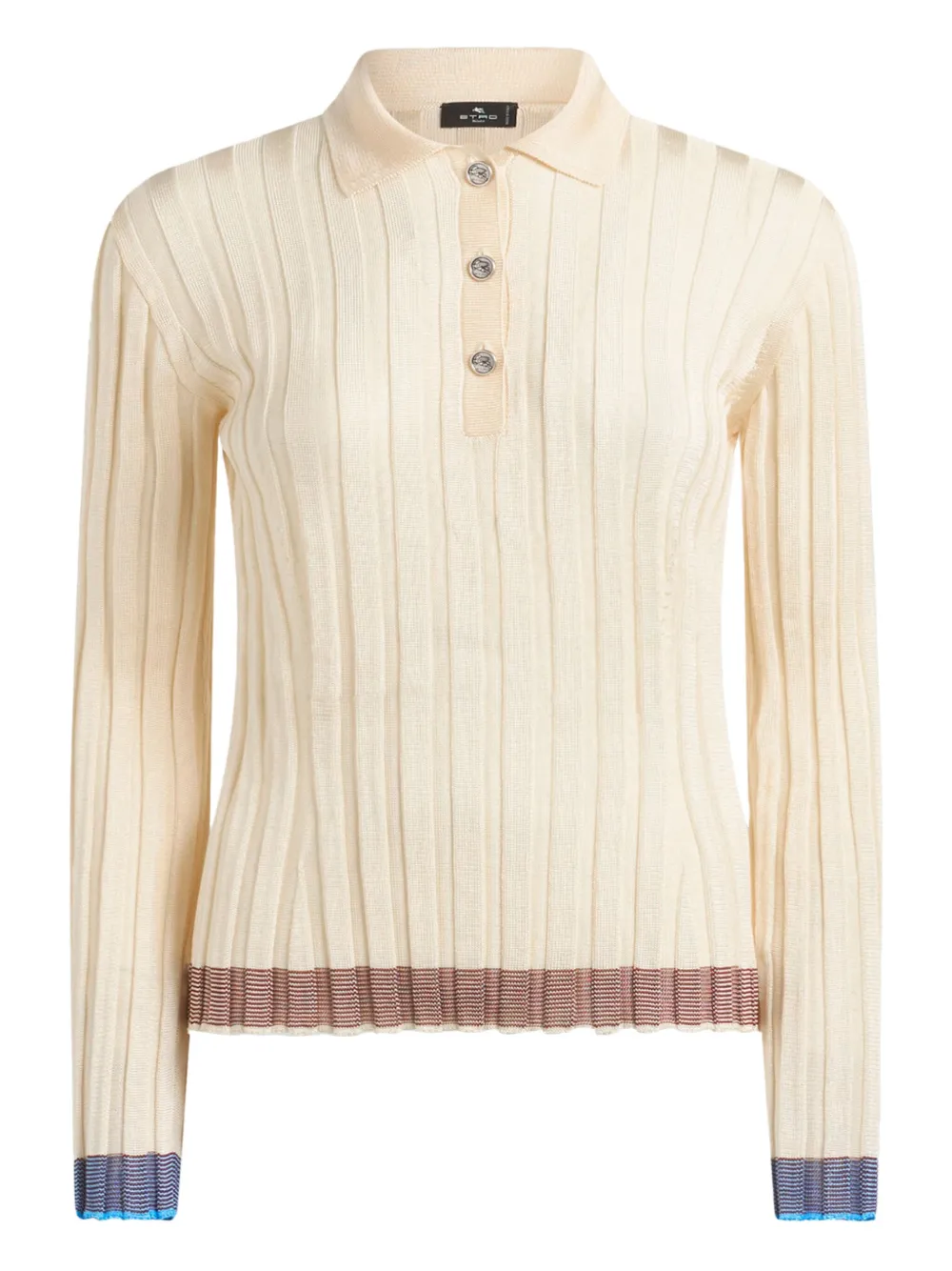 ETRO Geribbeld poloshirt Beige