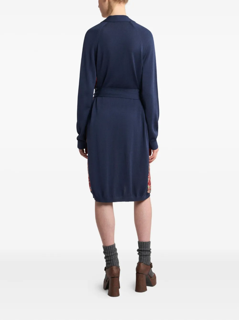 Etro Paisley-print Silk-blend Cardigan In Blue