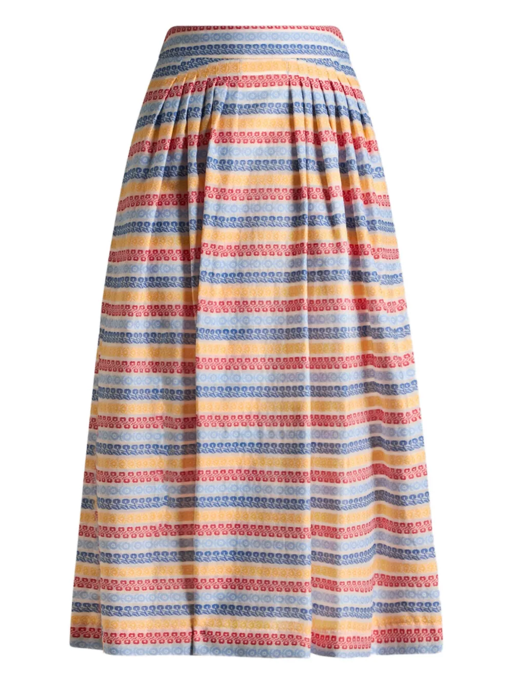 Etro Jacquard Pleated Midi Skirt In Multi