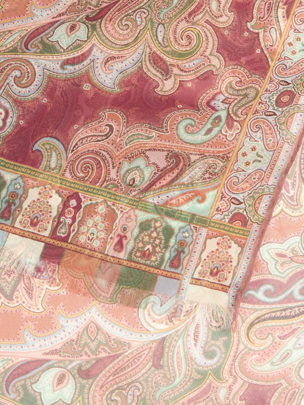 ETRO Zijden sjaal met paisley-print Rood