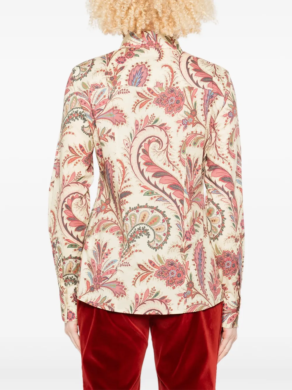 ETRO Popeline blouse met paisley-print Beige