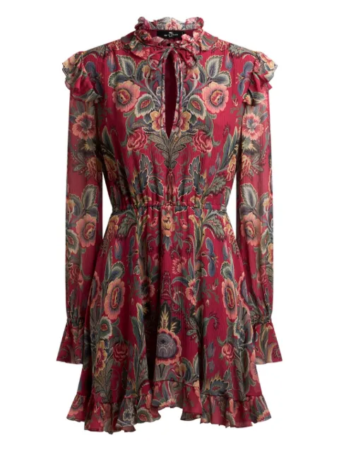 ETRO ruffled floral print mini dress
