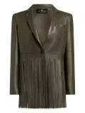 ETRO pleated-fringe leather jacket - Green